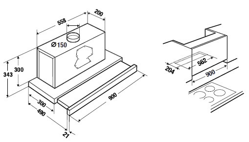 Вытяжка с выдвижным экраном KUPPERSBUSCH EDIP 9550.1 сталь купить с доставкой по Москве и Московской области в интернет-магазине ТехноВегас