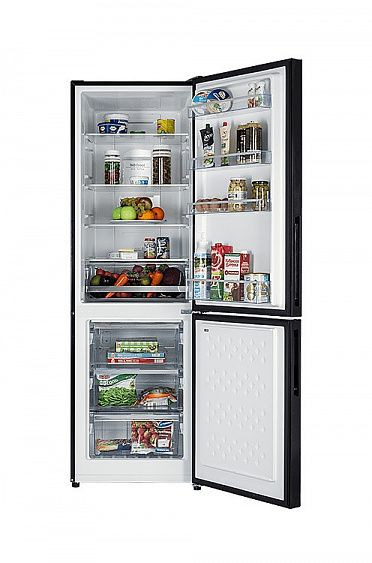 Холодильник Hiberg RFC-311DXNFGB(черное стекло) купить с доставкой по Москве и Московской области в интернет-магазине ТехноВегас