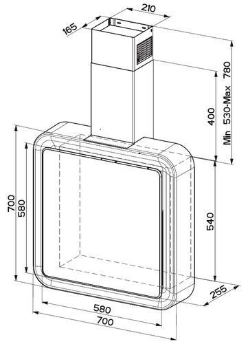 Вытяжка FABER PYANA ARIES BN/BK A70 (335.0541.004) купить с доставкой по Москве и Московской области в интернет-магазине ТехноВегас