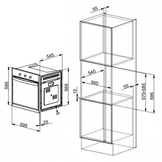 Газовый духовой шкаф FRANKE CM 55 G OA Fragranite Бежевый 116.0183.312