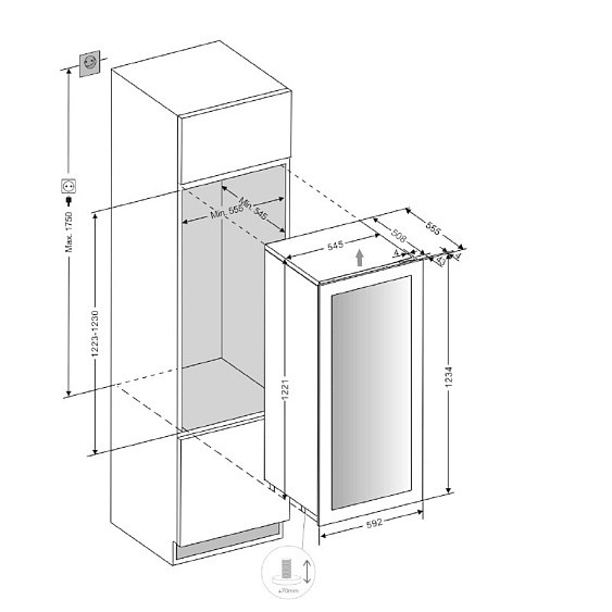 Винный шкаф PANDO PVMAVP 124-70CRR купить с доставкой по Москве и Московской области в интернет-магазине ТехноВегас