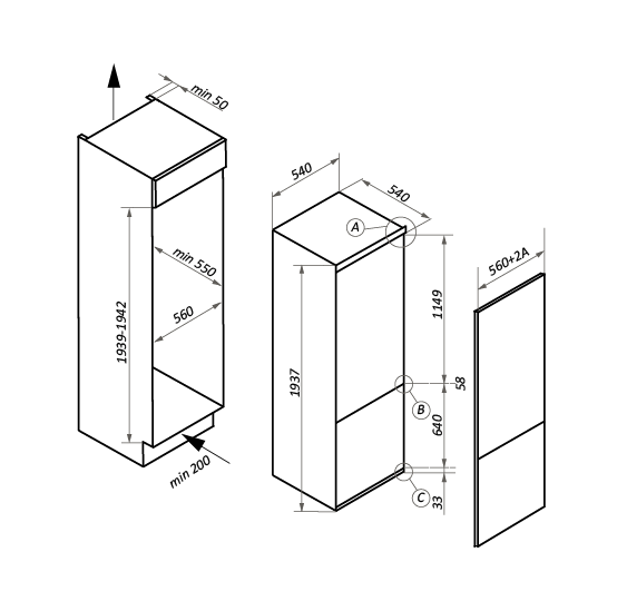 Встраиваемый холодильник Maunfeld MBF193NFW