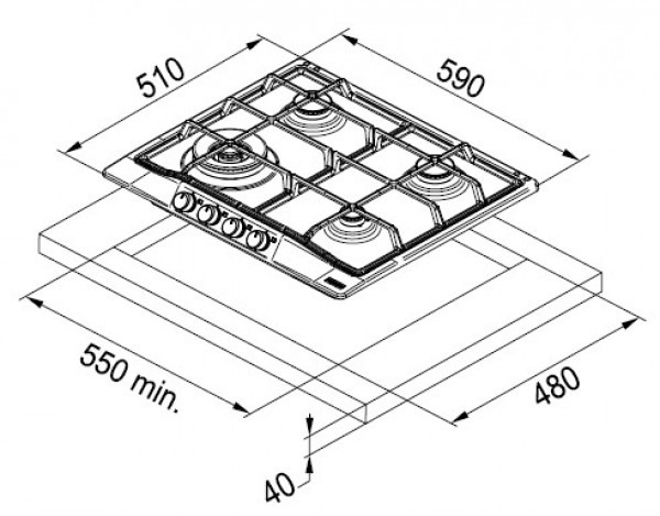 Поверхность FRANKE fhtl 604 3g tc co c купить с доставкой по Москве и Московской области в интернет-магазине ТехноВегас