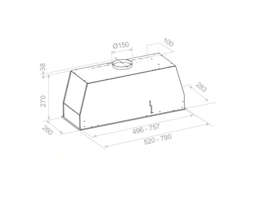 Вытяжка PANDO NEO/78 INOX V.850 SEC