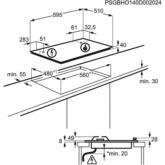 Газовая панель Electrolux GPE 263 MW купить с доставкой по Москве и Московской области в интернет-магазине ТехноВегас