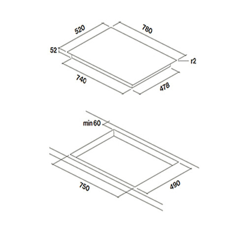Поверхность FALMEC PIANO INDUZIONE 78x52 купить с доставкой по Москве и Московской области в интернет-магазине ТехноВегас