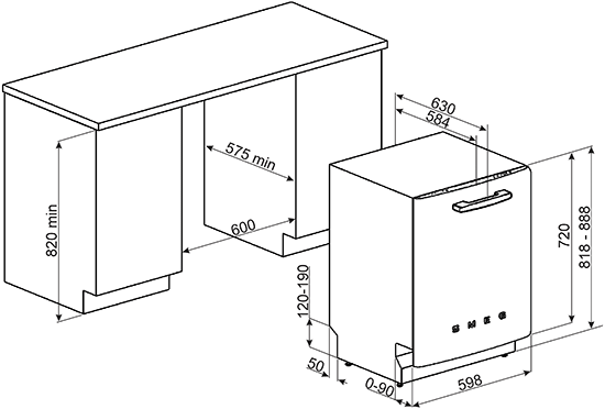 Посудомоечная машина SMEG ST2FABCR купить с доставкой по Москве и Московской области в интернет-магазине ТехноВегас