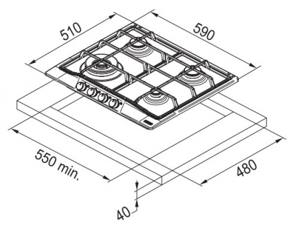 Поверхность FRANKE fhcl 604 3g tc gf c купить с доставкой по Москве и Московской области в интернет-магазине ТехноВегас