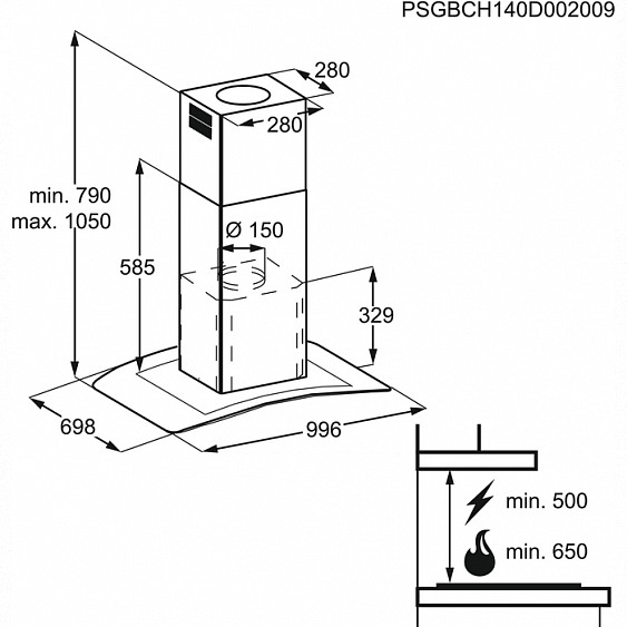 Вытяжка Electrolux EFL 10965 OX нержавеющая сталь купить с доставкой по Москве и Московской области в интернет-магазине ТехноВегас