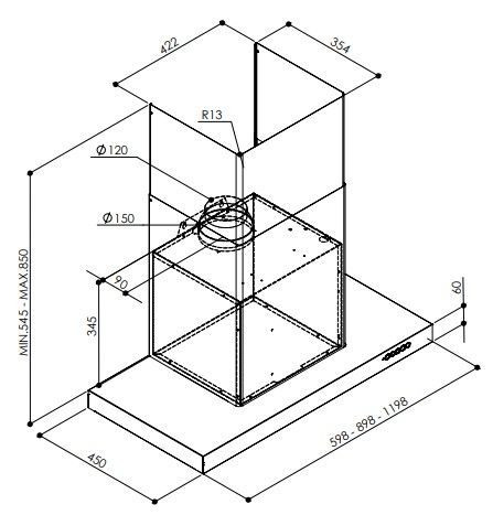 Вытяжка Faber Luft X A60 нержавеющая сталь купить с доставкой по Москве и Московской области в интернет-магазине ТехноВегас