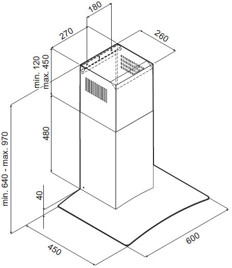 Вытяжка MONSHER FLY 60 X купить с доставкой по Москве и Московской области в интернет-магазине ТехноВегас