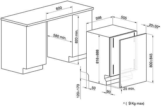 Посудомоечная машина Smeg STL825A-2 купить с доставкой по Москве и Московской области в интернет-магазине ТехноВегас