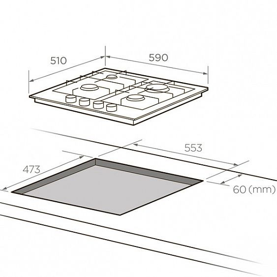 Газовая поверхность MIDEA MG685TGW купить с доставкой по Москве и Московской области в интернет-магазине ТехноВегас
