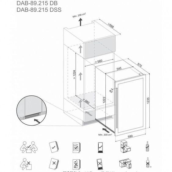 Винный шкаф DUNAVOX DAB-89.215DB