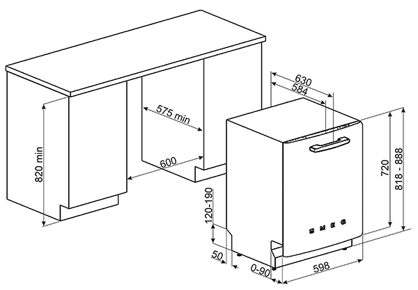 Посудомоечная машина SMEG st2fabne2 купить с доставкой по Москве и Московской области в интернет-магазине ТехноВегас