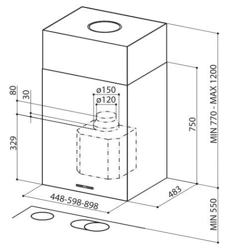 Вытяжка Faber Cubia Isola EG10 X A45 Active нержавеющая сталь