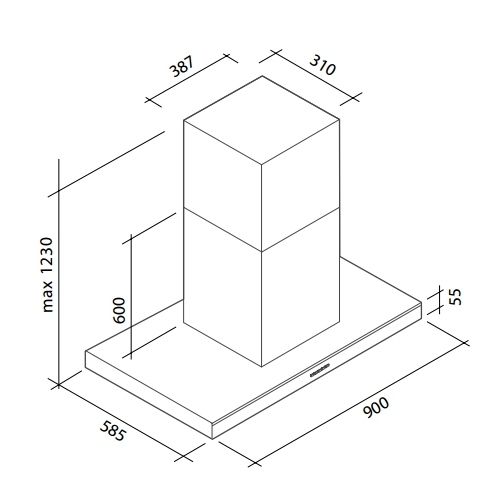 Вытяжка Falmec LUMINA NRS isola 90 ix bl vetro купить с доставкой по Москве и Московской области в интернет-магазине ТехноВегас