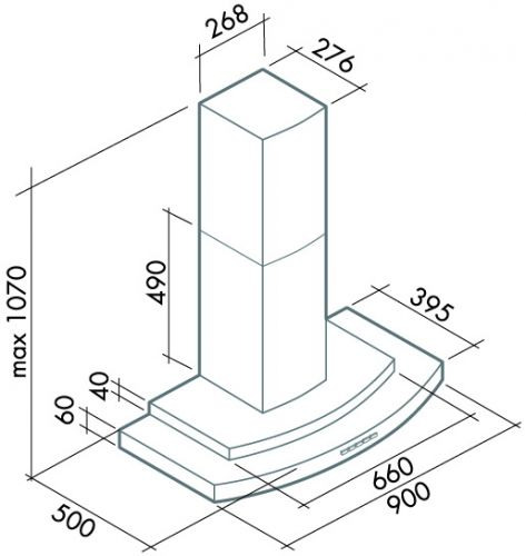 Вытяжка FALMEC step parete 600 90 ix купить с доставкой по Москве и Московской области в интернет-магазине ТехноВегас