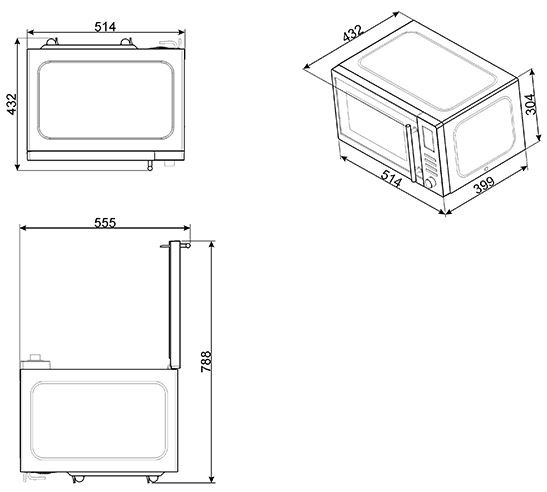 Микроволновая печь SMEG MOE25X купить с доставкой по Москве и Московской области в интернет-магазине ТехноВегас