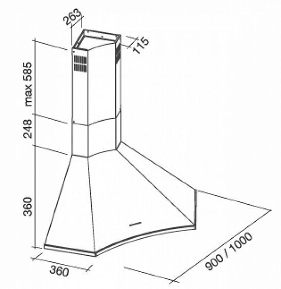 Вытяжка FALMEC elios ang 100*100 inox (800) ecp купить с доставкой по Москве и Московской области в интернет-магазине ТехноВегас