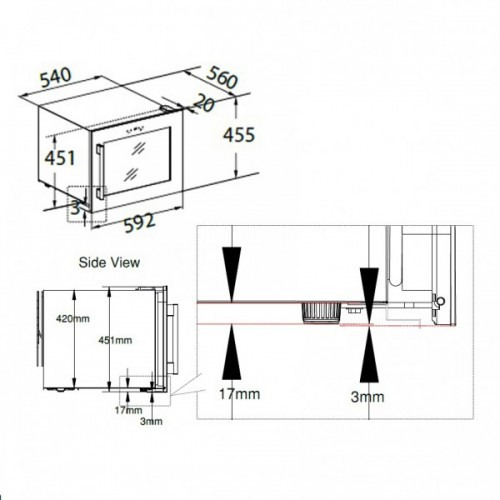 Винный шкаф DUNAVOX  built-in dx-24.56bbk(а) (петли справа)