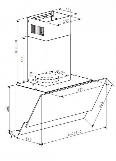Вытяжка Maunfeld plym soft 60 черное стекло купить с доставкой по Москве и Московской области в интернет-магазине ТехноВегас