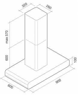 Вытяжка FALMEC imago 90 isola vetro bianco (800) ecp купить с доставкой по Москве и Московской области в интернет-магазине ТехноВегас