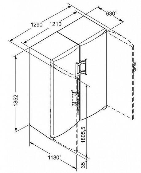 Холодильник Side-by-Side LIEBHERR SBSbs 7263 купить с доставкой по Москве и Московской области в интернет-магазине ТехноВегас