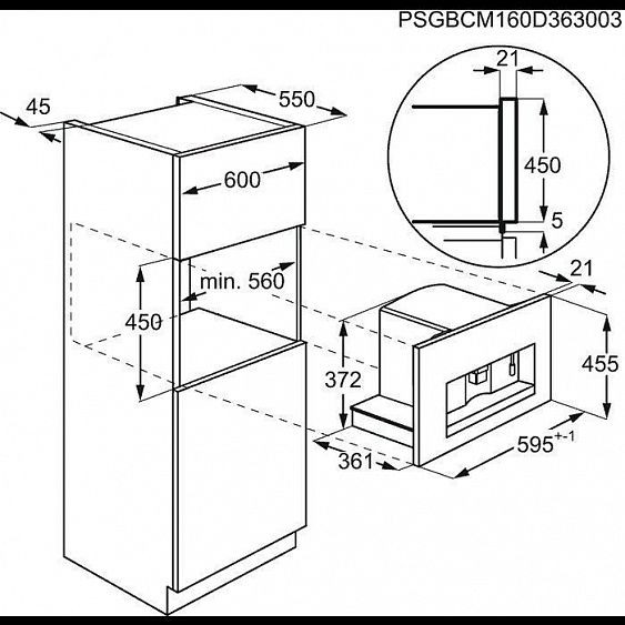 Встраиваемая кофемашина встраиваемая AEG KKE884500B