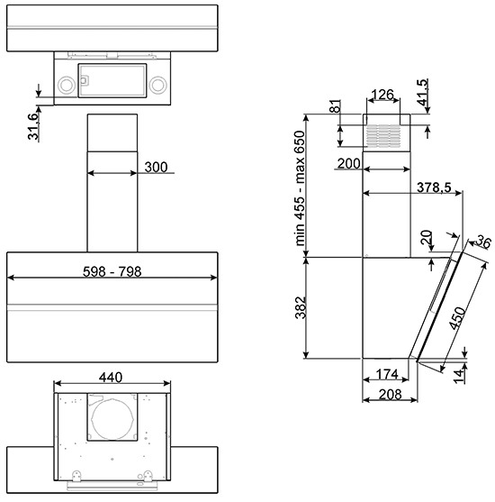 Вытяжка SMEG KCV60BE купить с доставкой по Москве и Московской области в интернет-магазине ТехноВегас