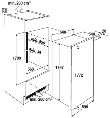 Морозильный шкаф KUPPERSBUSCH ITE 1780-0 E жесткое крепление двери купить с доставкой по Москве и Московской области в интернет-магазине ТехноВегас