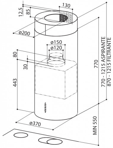 Вытяжка FABER 110.0332.308 FABER CYLINDRA IS./4 EV8 X A37 купить с доставкой по Москве и Московской области в интернет-магазине ТехноВегас