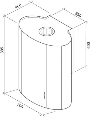 Вытяжка FALMEC ellittica isola 70 inox (800) купить с доставкой по Москве и Московской области в интернет-магазине ТехноВегас