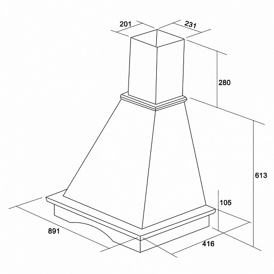 Вытяжка KUPPERSBERG OLIMPIA 90 WM B