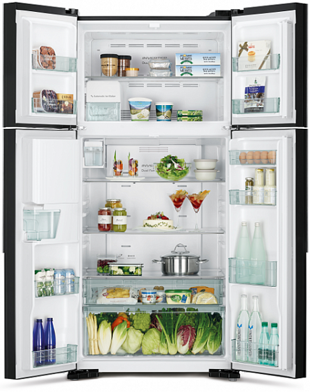 Холодильник HITACHI R-W 662 PU7X GBW коричневое стекло купить с доставкой по Москве и Московской области в интернет-магазине ТехноВегас