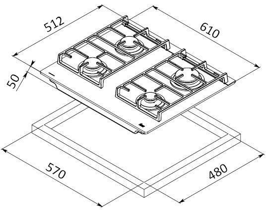 Поверхность TEKA CGW LUX 60 TC 4G AI AL CI (40217007) купить с доставкой по Москве и Московской области в интернет-магазине ТехноВегас