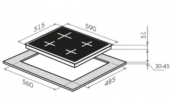 Варочная панель MAUNFELD EGHG.64.2CBGI/G купить с доставкой по Москве и Московской области в интернет-магазине ТехноВегас