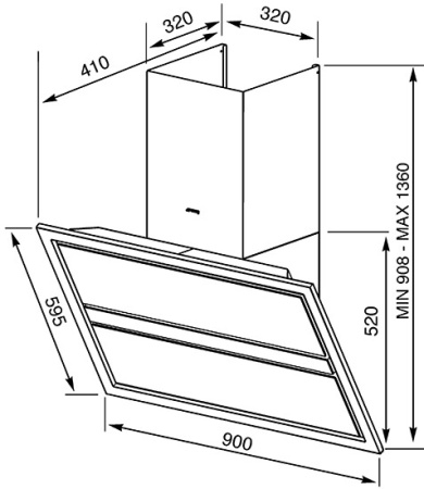 Вытяжка SMEG KCV9NE2 купить с доставкой по Москве и Московской области в интернет-магазине ТехноВегас