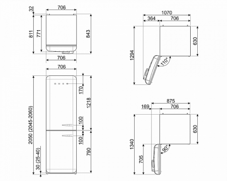 Холодильник SMEG FAB38LBL купить с доставкой по Москве и Московской области в интернет-магазине ТехноВегас