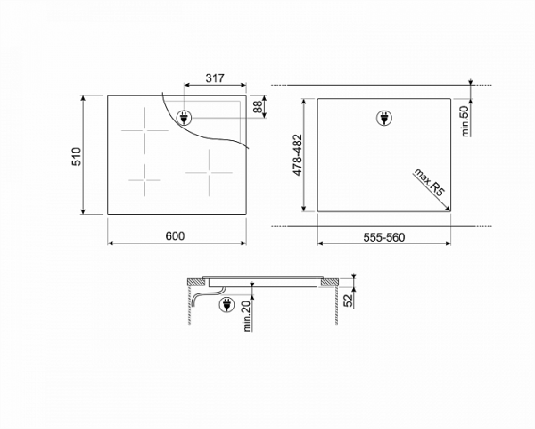 Варочная поверхность SMEG SI2641D купить с доставкой по Москве и Московской области в интернет-магазине ТехноВегас