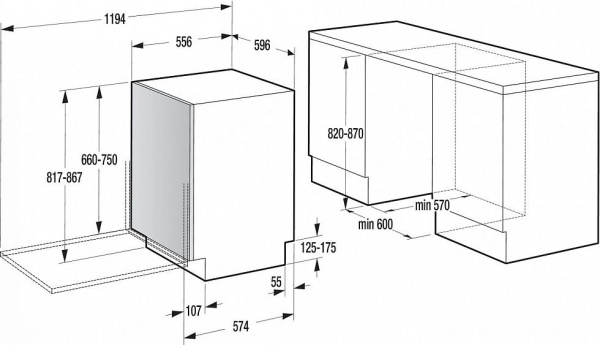 Посудомоечная машина GORENJE MGV6316 купить с доставкой по Москве и Московской области в интернет-магазине ТехноВегас
