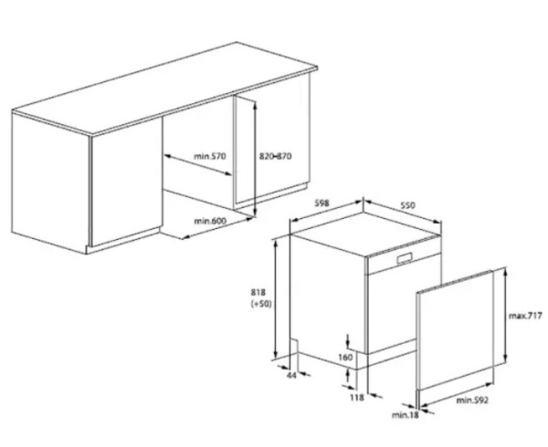 Встраиваемая посудомоечная машина Grundig GNVP4551 купить с доставкой по Москве и Московской области в интернет-магазине ТехноВегас