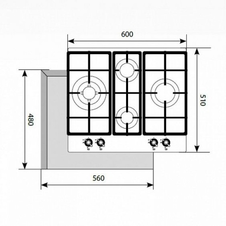 Газовая панель Lex GVG 6043C IV LIGHT купить с доставкой по Москве и Московской области в интернет-магазине ТехноВегас