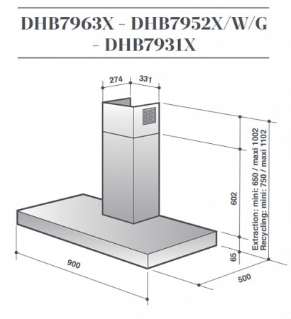 Вытяжка DE DIETRICH DHB7952W купить с доставкой по Москве и Московской области в интернет-магазине ТехноВегас