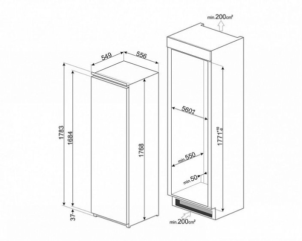 ХОЛОДИЛЬНИК SMEG S8L174D3E купить с доставкой по Москве и Московской области в интернет-магазине ТехноВегас