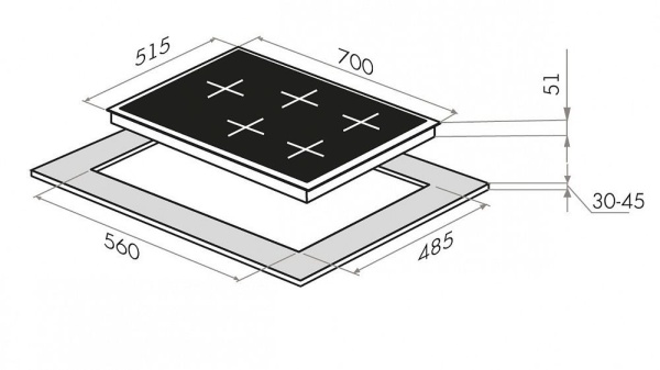 Встраиваемая газовая варочная панель MAUNFELD EGHS.75.33CS/G купить с доставкой по Москве и Московской области в интернет-магазине ТехноВегас