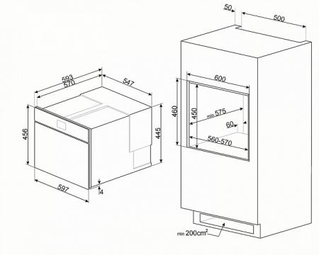 Шкаф скоростного охлаждения и шоковой заморозки SMEG SAB4304X