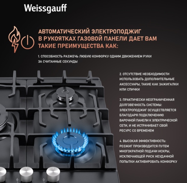 Варочная поверхность WEISSGAUFF HGG 451 BEB