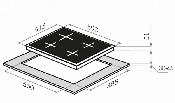 Варочная панель MAUNFELD EGHS.64.3CS/G