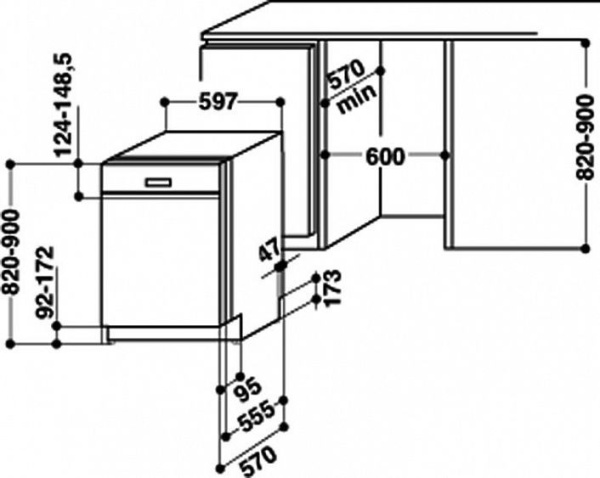 Встраиваемая посудомоечная машина WHIRLPOOL adg 7200 купить с доставкой по Москве и Московской области в интернет-магазине ТехноВегас